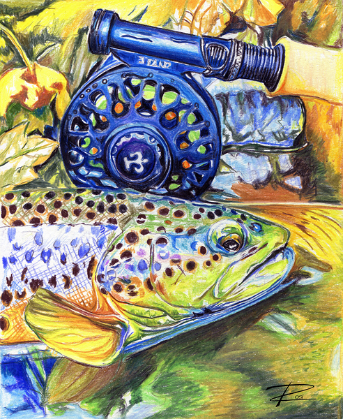 Brown with Rod Print