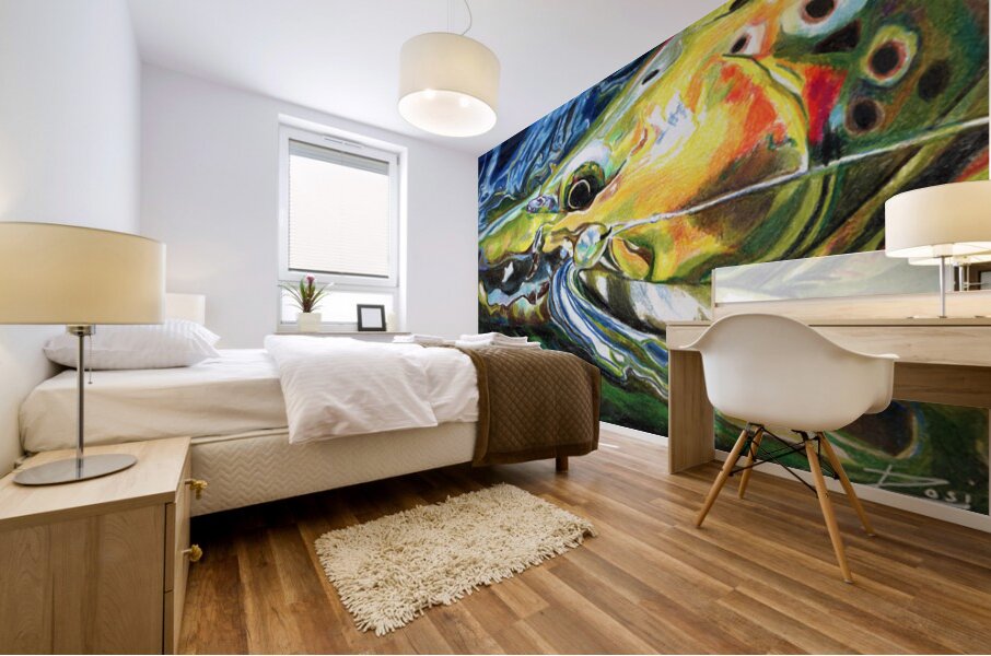 Brown Trout with Capt. Hook Mural print