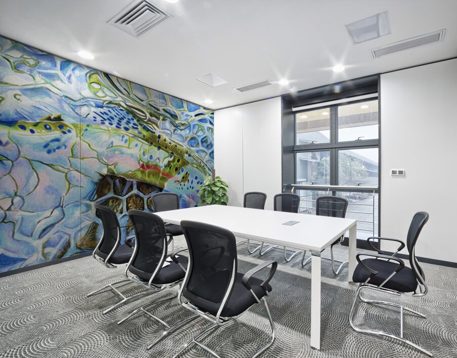 Rainbow Blues Wall Printing