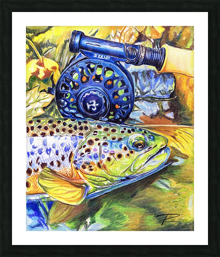 Brown with Rod Picture Frame print